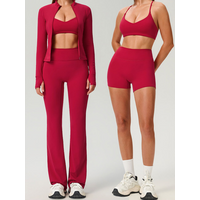 2/3PCS Yoga Set Women's Tracksuit Gym Set Long Sleeve Sports Top Bra High Waist Yoga Pants Running Workout Clothes Athletic Wear