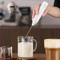 Electric milk frother, coffee mixer, AA battery size, high-speed kitchen handheld electric mixer, cream whisk
