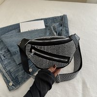Fashion Rhinestone Studded Crossbody Bags For Ladies, Trendy Design Women's Shoulder Chest Bag For Halloween & Christmas Gifts