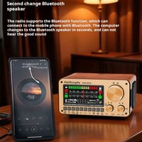 Hanrongda 802S Radio Multifunctional Bluetooth TF Card Dual Speaker High Volume Intelligent APP Remote Control Clock Alarm Clock