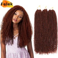 22 Inch Water Wave Curly Braiding Hair Extensions Black Synthetic Boho Braids Passion Twist Croche Hair For Women Red Afro Curls