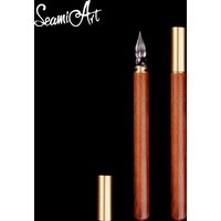 SeamiArt 1pc Wood Handle Glass Dip Pen for Calligraphy Students Writing Stationery Gift Fountain Pen Stationery Supplies