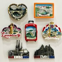 Luxembourg 3D Fridge Magnets Tourism Souvenir Handicraft Resin Refrigerator Magnets Sticker Collection Home Decoration Gift