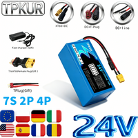24V 7S 2P 4P 6Ah 12AH lithium battery pack 18650 rechargeable battery suitable for electric scooters, wheelchairs, and chargers