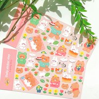 Korean Import Original BONITO Kawaii Rabbit Bear Spring Date Paper Stickers Scrapbooking Diy Journal Stationery Sticker Gift
