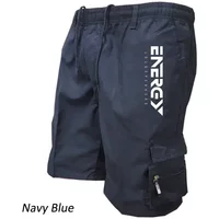 AliExpress NONE 2026 Men's Outdoor Work Shorts with Elastic Waistband, Multi-pocket Casual Design, Bicycle & Sports Print