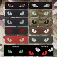 Cat Tiger Eyes Badge Clothes Patches with Hook&Loop Reflective Luminous Military Tactical Badges Sticker For Hat Backpack