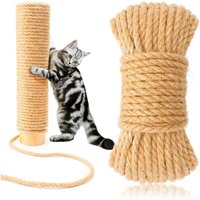 50m Sisal Rope for Cat Scratcher Post Replacement Natural Hemp Rope Sisal Replacement Rope for Cat Tree 1/4 inch Diameter 164ft