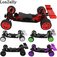 Plastic & Metal RC Car Chassis Frame with Links Wheels Gearbox DIY for LOSI 1/24 Micro-B 2WD RC Car Buggy Upgrade Parts