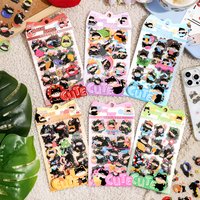 4Pcs Cute Black Cat PET Stickers, Kawaii Cartoon Cat Scrapbooking Decals