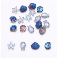 20 Pcs Mixed Shape Starfish /Snail /Shell/ Small Fish Crystal Glass Loose Beads DIY Making Earing Necklace Jewelry Accessories