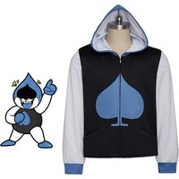 Game Deltarune Lancer Cosplay Costume Hoodies Lancer Fancy Cute Sweatshirt Jacket Zipper Coat Adult Men Halloween Lancer Costume