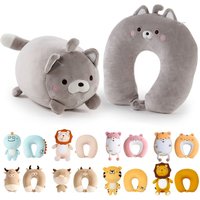 2 in-1 U-Shape Cute Penguin Neck Pillow Travel Neck Pillow Changable Cartoon Neck Pillow for Camping Hiking