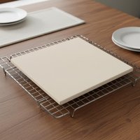 3 Pieces Pizza Stone Set Creates Crispy Crust Pizza Stone with Rack and Cutter Bakeware Absorbs Moisture Long-Lasting