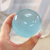 1/2pcs Blue Maltose Squishy Toy Cute Mochi Anti Stress Fidget Toys Simulated Transparent Ball Quick-rebound Decompression Toy