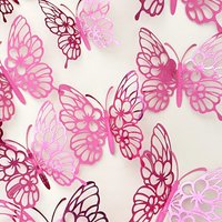 12 Pcs Gold 3D Hollow Butterfly Wall Sticker For Wedding Decoration Decals Living Room Home Decor Butterflies Garden Stickers