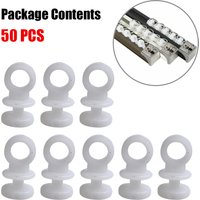 50X Plastic Curtain Track Hooks Runner Fit For Camper Van Motorhome Caravan Boat Home Curtains Hanger Drapery Tieback Hooks