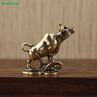 ใRใBrass Bull Figurine | Lucky Ox Statue Home Decor for Desk, Shelf & Collection (Vintage Style)
