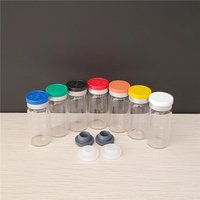 Flacon en verre transparent pour injection, 10ml, avec bouchon à rabat, bouteille vide de 1/3oz, récipients en verre de 10cc, 10 pièces/lot