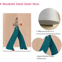 AliExpress NONE Prints Painting Girl Flower Bike Posters Modern Illustration Pictures For Living Room Decor Abstract Minimalist Wall Art Canvas