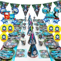 Thomas&Friends Train Theme Birthday Party Balloon Disposable Tableware Train Baby Shower Kids Birthday Party Supplies Cuo Mask