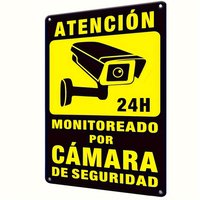 24 Hour Surveillance Warning Metal Sign- Bright Yellow and Black, Durable Tinplate, Easy to Install on Walls for Home, Office, B