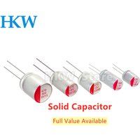 10pcs Solid Electrolytic Capacitor DIP Low ESR 6.3V 10V 16V 25V 35V 50V 63V 100V 10UF 47UF 100UF 220UF 470UF 820UF 1000UF 2200UF