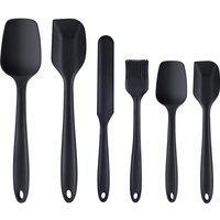 LMETJMA 6 Piece Silicone Spatula Set Non-Stick Heat-Resistant Spatulas Turner for Cooking Baking Mixing Baking Tools KC0320