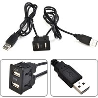 100CM Car Dash Flush Mount USB Port Panel Dual USB Extension Adapter Cable For Toyota Flush Mount The Socket To Your Dashboard