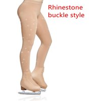 2805 Rhinestone Style Figure Ice Skating Tights Pantyhose Velvet Microfiber Buckle Boot Over Legging Sock Child Adult Girl Women