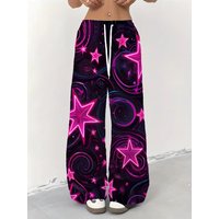 2026 Neon Pink Star Vortex Men's and Women's Quick Drying Lightweight Pants Cyber Y2K Street Wear Loose Casual Children's Pants