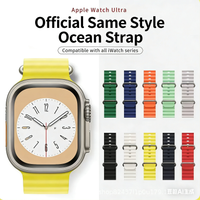 Silicone Ocean strap for Apple watch band Ultra Series 9 SE iwatch 42mm 44mm 45mm 49mm 38mm 40mm 41mm correas 49 44 45 mm bands