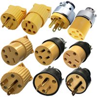 1pcs American 15A NEMA 5-15P 6-15P US Industry Waterproof Wiring Plug Connector Detachable Assembly In-line Power Cord Plug 125V