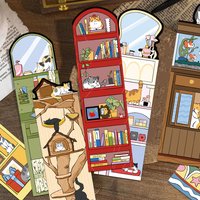 30pcs Irregular Cute Cat World Bookmarks Student Stationery Supplies Decoration Cards Students Creative Personalized Gifts