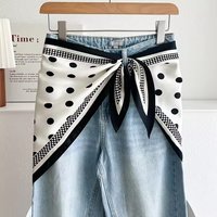 Fashion Simple Polka Dot Printed Triangle Scarf Fashion Versatile Belt Diagonal Scarf Women's High-end Silk Scarf Accessories