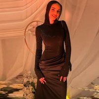 Customized Black Bling Soirée Evening Dress O Neck Long Sleeve Hijab Evening Gown Draped Matte Satin Prom Dress for Women