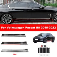 For Volkswagen Passat B8 2015-2022 Car Side Skirt Splitters Extended Side Spoiler Sport Body Kit Bumper Lip Modified Parts 8Pcs