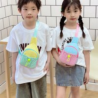 Korean Patchwork Color Chest Bags for Boy Girl Fashion Drawstring Crossbody Bags Outdoor Travel Kids Shoulder Bags
