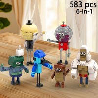 Popular Cartoon Anime Regulars Show Building Block Set,Bensone Popos Mordecain Muscle Man Desktop Decoration Model Birthday Gift