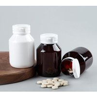 1pcs Vitamin Tablet Refill Bottle With Pull-Ring Tear Off Cap Pill Container 130/150ml Empty Plastic Bottle Health Supplements