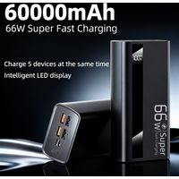 60000mAh Powerbank, 66W Superschnelles Ladegerät, Tragbares Hochleistungs-Ladegerät, Lokaler Speicher, Geschenkidee, Kompatibel mit Android & iOS