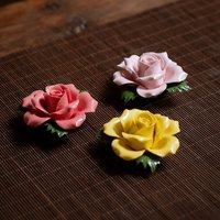 Handmade rose fragrance holder, ceramic rose incense burner, suitable for home decoration, Valentine's Day gift
