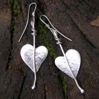 Vintage Sweet Heart Long Pendant Earrings For Women Daily Decoration Accessories Silver Color Hanging Earrings Lovers Gifts
