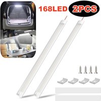 2PCS Car Trunk Camping Light 168LED Car Interior Lighting Ceiling Roof LED Bar 12V-85V Motorhome Van Lorry Truck Interior Lights