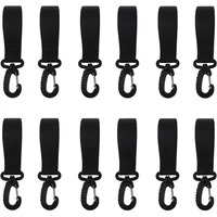 2-12Pcs Baby Stroller Hooks Rotatable Hanging Clips for Nursery Diaper Bags Shopping Cart Wheelchair Organizers Pushchair Hooks