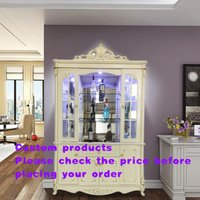 custom.European Style Large Capacity Lockers Home Furniture Wine Cabinet with Paint Display Wood Panel Living Room Bar Wine