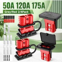 50A120A175A High Current Power Double Pole Quick Connect/Disconnect Battery Connector Plug with Flush Mount Bracket & Dust Cover