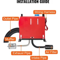Integrierte 5KW 12V Diesel-Kabinenstandheizung, SIHAO All-in-One-Heizgerät mit LCD-Thermostat & Fernbedienung, für LKW, Wohnmobil, Camper, Bus, Boot, Wintergebrauch
