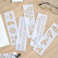 8PCS Rectangle Hollow Stencils Hand Painting Template Children DIY Scratch Painting Stamp Painting Template School Supplies