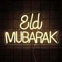 Eid Mubarak Neon Sign For Wall Decor, Muslim Door Window, Islamic Living Room, Bedroom, House Party, Club Decoration, Gifts
